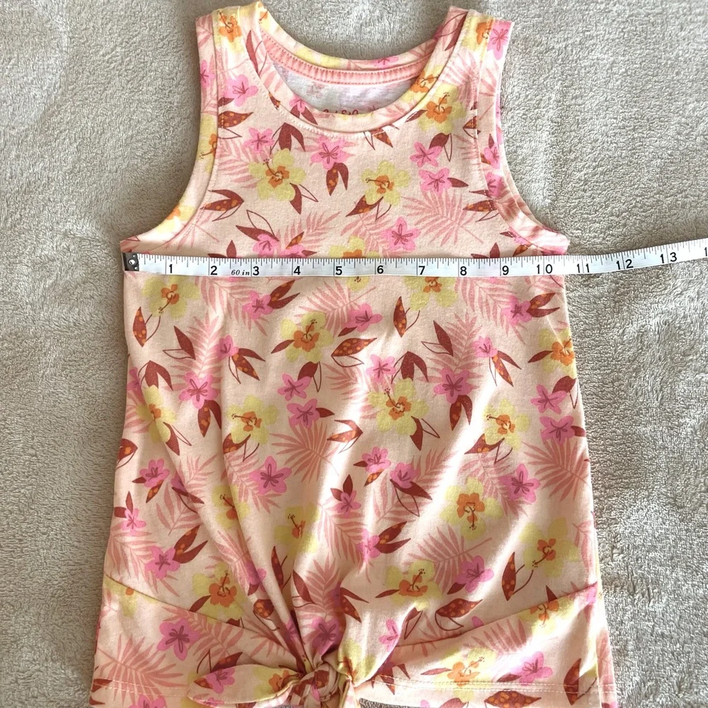 Cat & Jack Floral Front Tie Toddler Tank Top - Size 4T - Picture 8 of 10